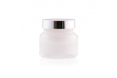 Pote Curve Branco com Tampa Prata 50gr